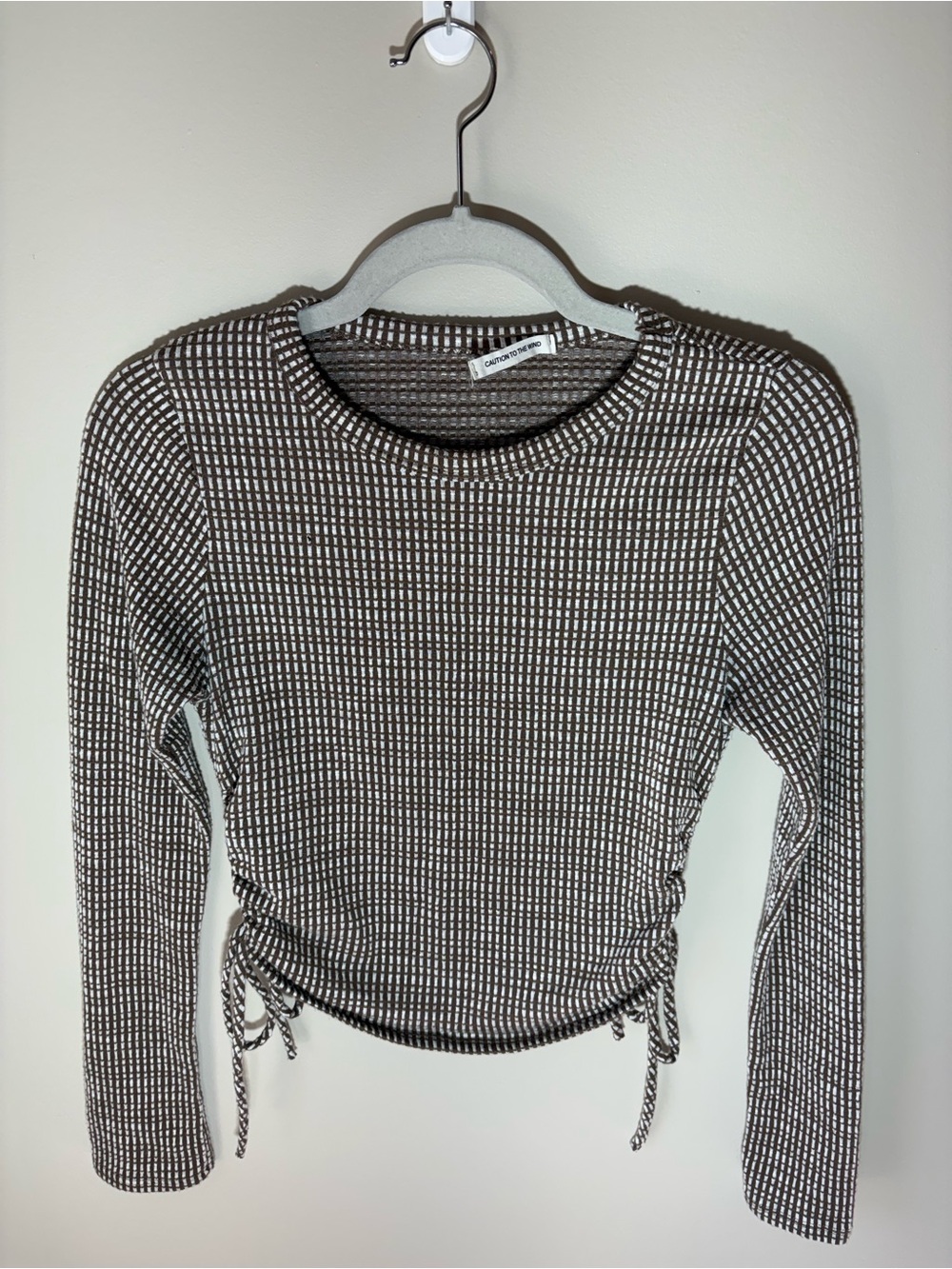 Caution To The Wind Indie Sleaze Y2K Downtown Girl Ruched Long Sleeve Top